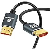 Thsucords Ultra Thin 8K 4K HDMI Cables 6.6FT, Slim & Flexible Soft High Speed HDMI 2.1 Cord Support 4K@120Hz 8K@60Hz 48Gbps C