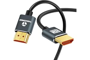 Thsucords Ultra Thin HDMI Cables 15FT, Slim & Flexible Soft 8K 4K HDMI to HDMI Cable (HDMI Cord) Support 4K@120Hz 8K@60Hz 48Gbps for Roku TV/HDTV/PS5/Blu-ray/PC Monitor/Projector