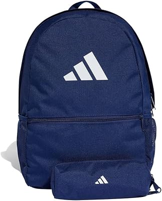 Unisex adulto Pencil Case Backpack, Dark Blue/White, One Size