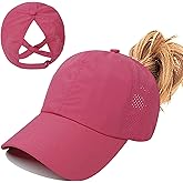 Womens Ponytail Hat Baseball Cap, Adjustable Criss Cross Baseball Cap High Bun Unisex Quick Drying Trucker Hats