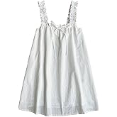 MakeMeChic Women's Frill Trim Sleeveless Tank Dress Bow A Line Summer Mini Dresses Sundress