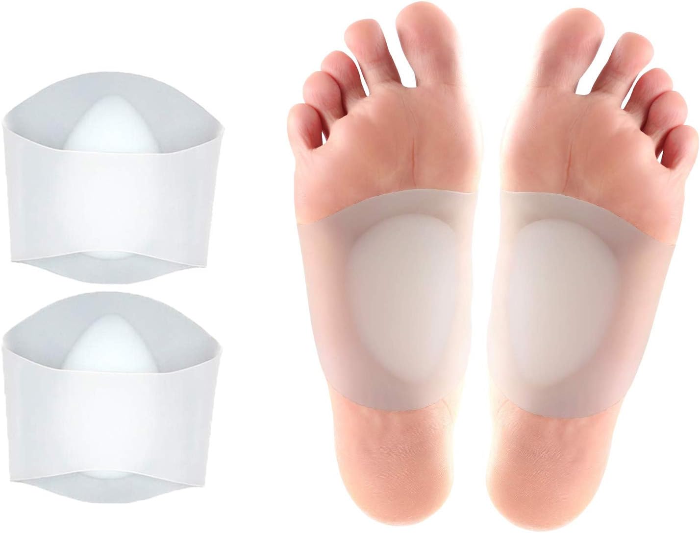 Arch Support Gel Pads for Plantar Fasciitis, Flat Feet, Soft Gel Pads Sleeves for Plantar Fasciitis Support and Flat Foot Support, Fallen Arches, Heel Spurs, Pain Relief (for Women and Men)