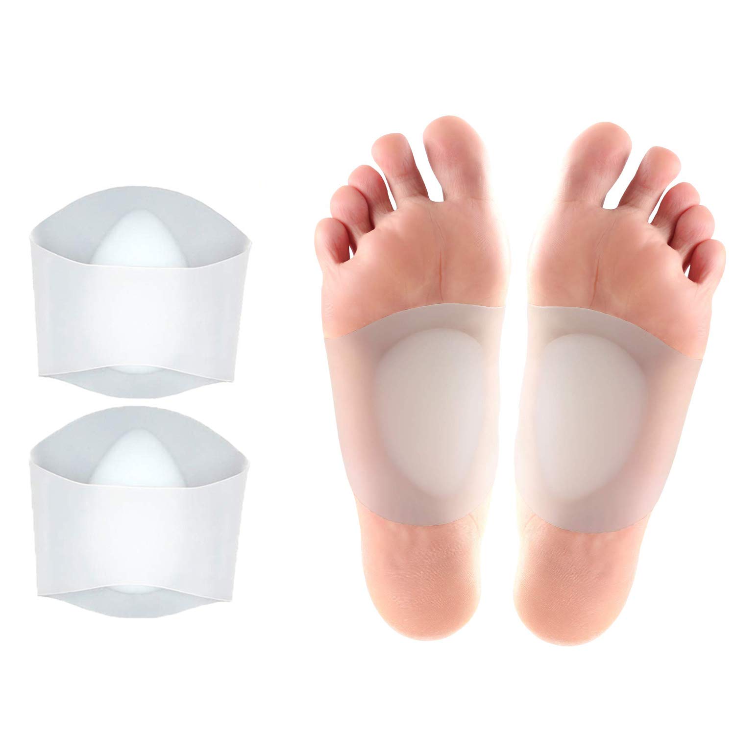 2 Pairs of Soft Gel Arch Support Inserts, Comfortable Foot Cushions for Plantar Fasciitis & Flat Feet Relief, Helps with Fallen Arches, Heel Spurs & Foot Discomfort, Unisex Design for Daily Use