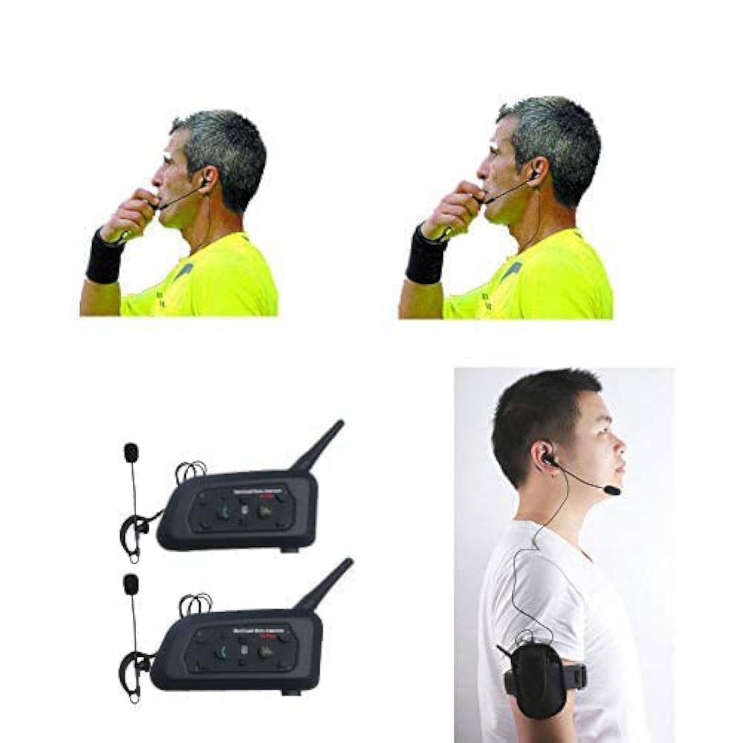 Maxquall Referee Headset 2 Referees Full Duplex Football Wireless Headsets Wireless Football Headsets Headset Football Referee Communication