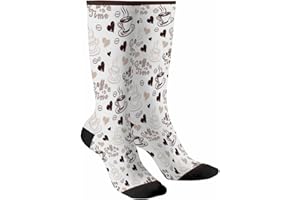 Womens Socks, Vintage Country Bean Cup Crew Socks Casual Soft Breathable Athletic Sock, Cozy Ankle Sock for Women