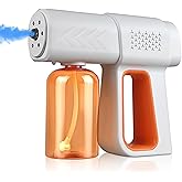 Disinfectant Sprayer Professional Disinfectant Fogger Machine, 380ml Wireless Nano Sprayer Gun Handheld Sanitizer Fogger, Blue Light Foggers for Touchless Sanitization (Orange)
