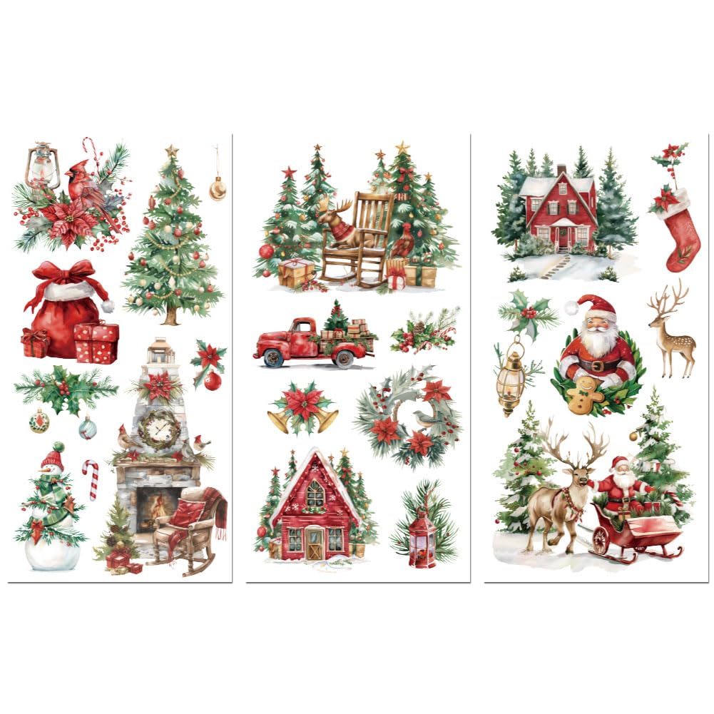 Peacoblue Rub on Transfer Decals for Furniture Crafts Wedding Decor 6"x12", 3Pcs Waterproof UV DTF Transfer Decals Sticker for Dresser Lingerie Chests Drawer Glass Porcelain Wood Plastic