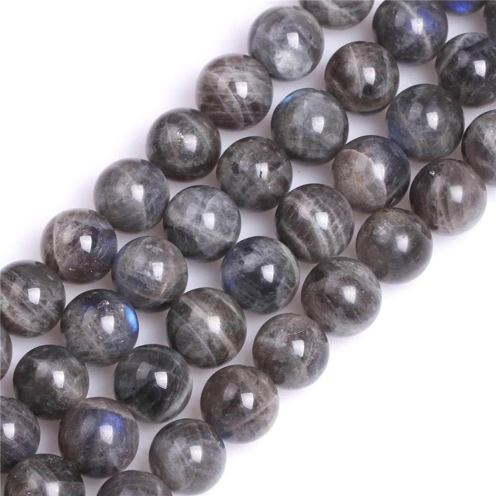 GEM-Inside Natural 12mm Rainbow Blue Labradorite Round Gemstone Semi Precious Loose Beads for Jewellery Making 15''