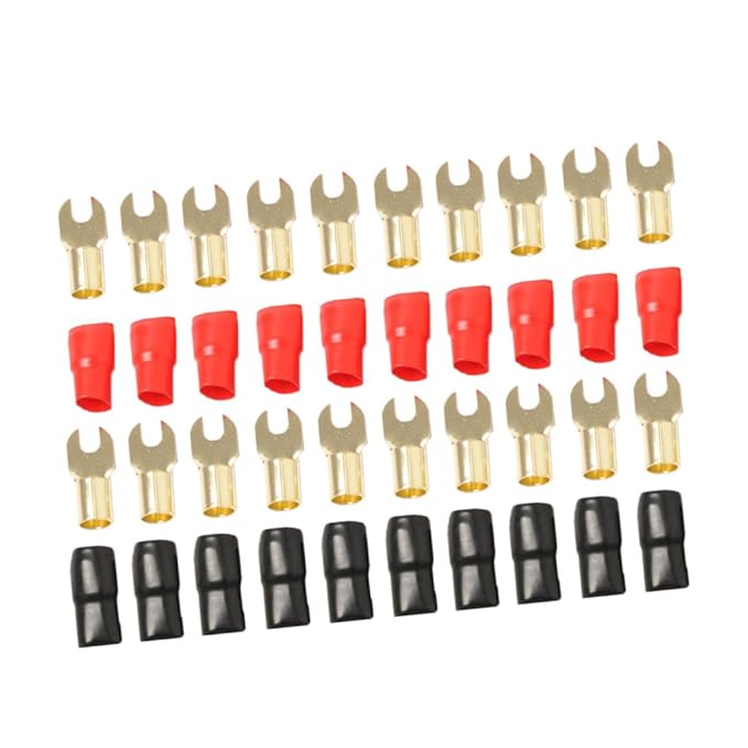 Dolity 10 Pairs 8 AWG Electrical Fork Terminal Wire Connector Gold