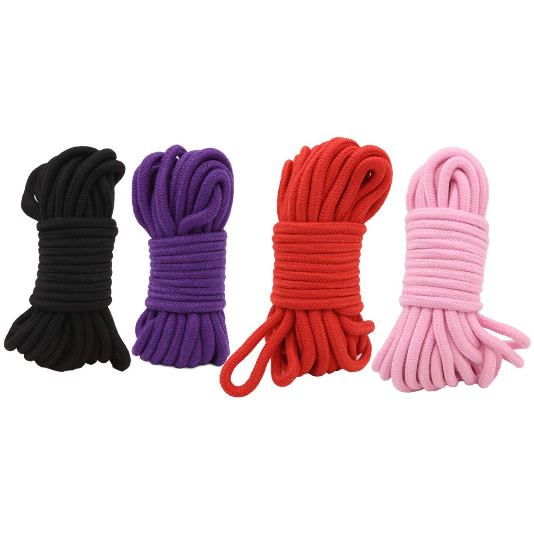 4 Pcs Multicolor Soft Twisted Cotton Rope 32 Feet Durable Long Cotton Rope,8mm Diameter Twine Strong Braided Cord Ropes