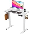 FUFU&GAGA 68.5 In. W L-Shaped Adjustable Height Desk Ergonomic Stand Up Desk White Home Office With Bookcase, Adjustable Shelves - View #4