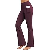 AegisChic Flare Yoga Pants with Pockets for Women Wide Leg Tummy Control Flared Workout Leggings High Waist