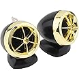 DriSentri Tweeters for Car Audio, 2pcs Car Speakers 1200W Universal Tweeters Mini Horn Music Dome Loudspeaker Audio Speaker for Car Audio System, Gold