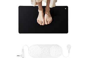 HRSDZKJ Grounding Mat,Conductive Grounding Pad, Earth Mat with 15ft Grounding Cord, Universal Grounding Mat for Pain Relief, Inflammation(23.6x13 Inch)
