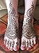 COKOHAPPY 4 Sheets Foot Indian Painting Tattoo Stencil Self-Adhesive Body Art Designs for Foots - Temporary Indian Arabian Tattoo Reusable Stickers