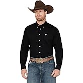 Cinch Western Shirt Mens Garner L/S Solid Pinpoint Black MT10320083