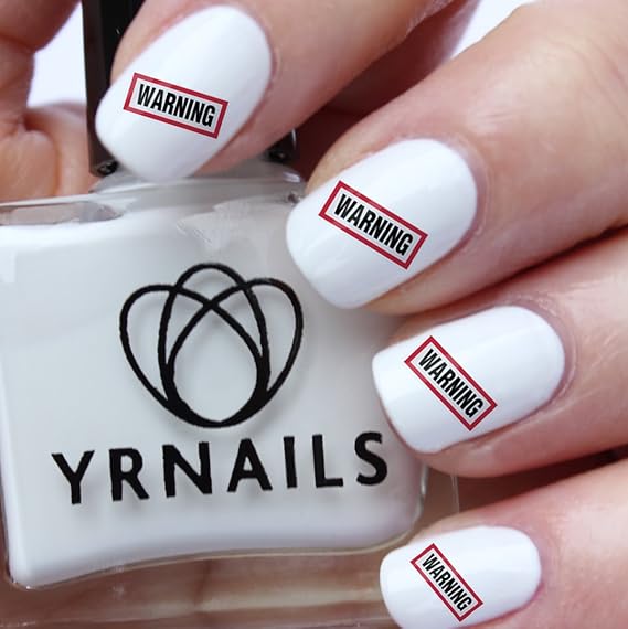 YRNails Warning Sign Nail Decals Beauty