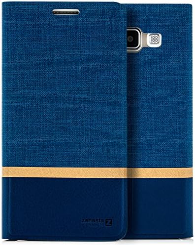 Samsung Galaxy A5 (2014) Case Protector Flip Cover [zanasta Designs] Premium Phone Wallet with Card Holder Slots [Slim Profile], Foldable Stand, Blue