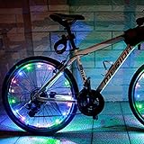 LEDMO (2 pack)Bicycle Bike Rim Lights, LED String Light Colorful Bicycle Bike Wheel Rim Copper Wire Starry Light - Battery