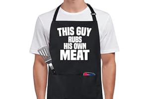 Xornis 100% Cotton Funny Apron with 2 Pockets for Men Women BBQ Grilling Adjustable Bib Black Aprons Gifts Cooking Kitchen