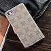RAYTOP New Version Luxury Classic Beige GG Patterned Leather Wallet Cases Flip Covers for Apple iPhone 5 5s Classy Decent Style Women Girls Men Card Holder Top Rated High Quality Gift Slim Sleek