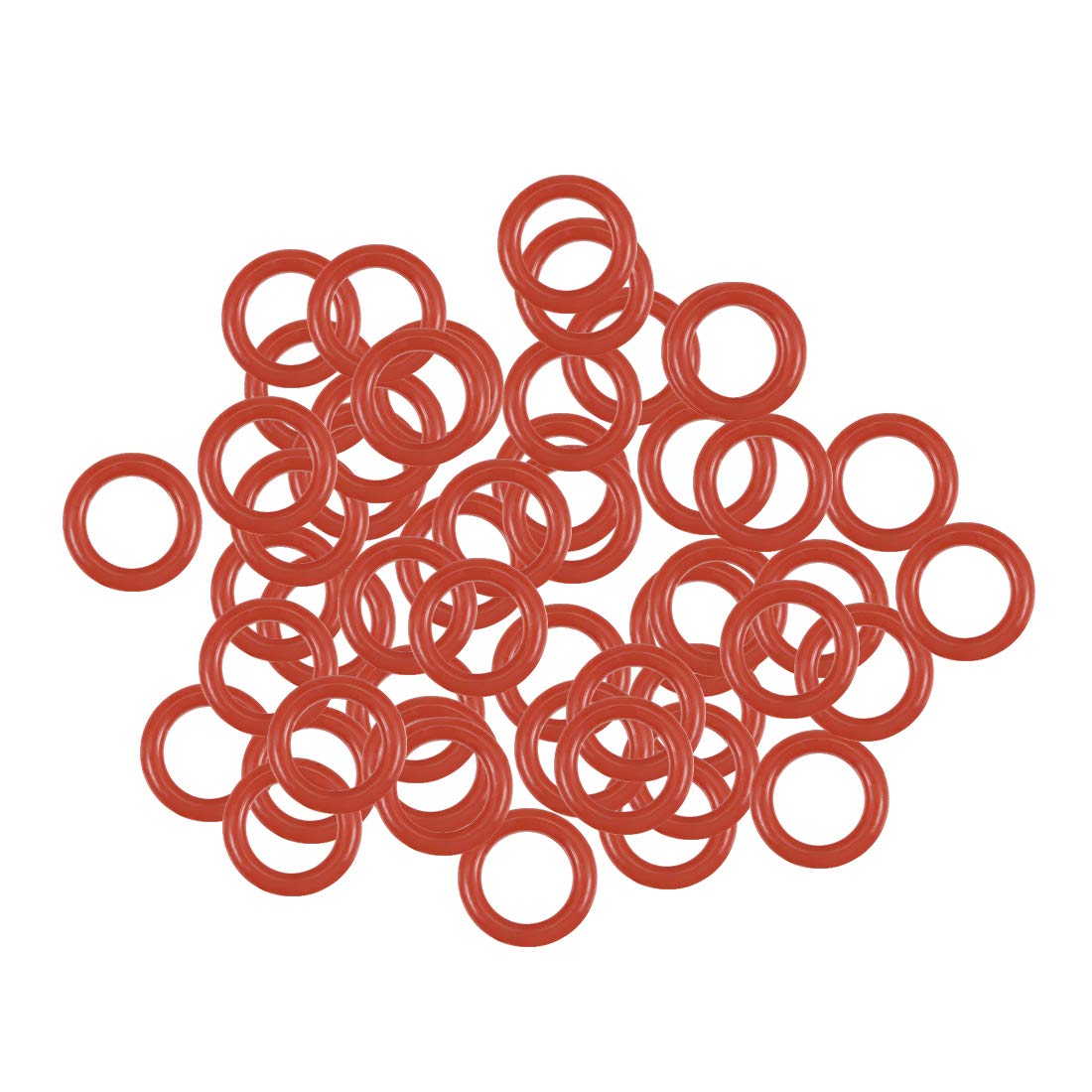 sourcing map Silicone O-Ring, 5.5mm OD, 3.5mm ID, 1mm Width, VMQ Seal Rings Gasket, Red, Pack of 50