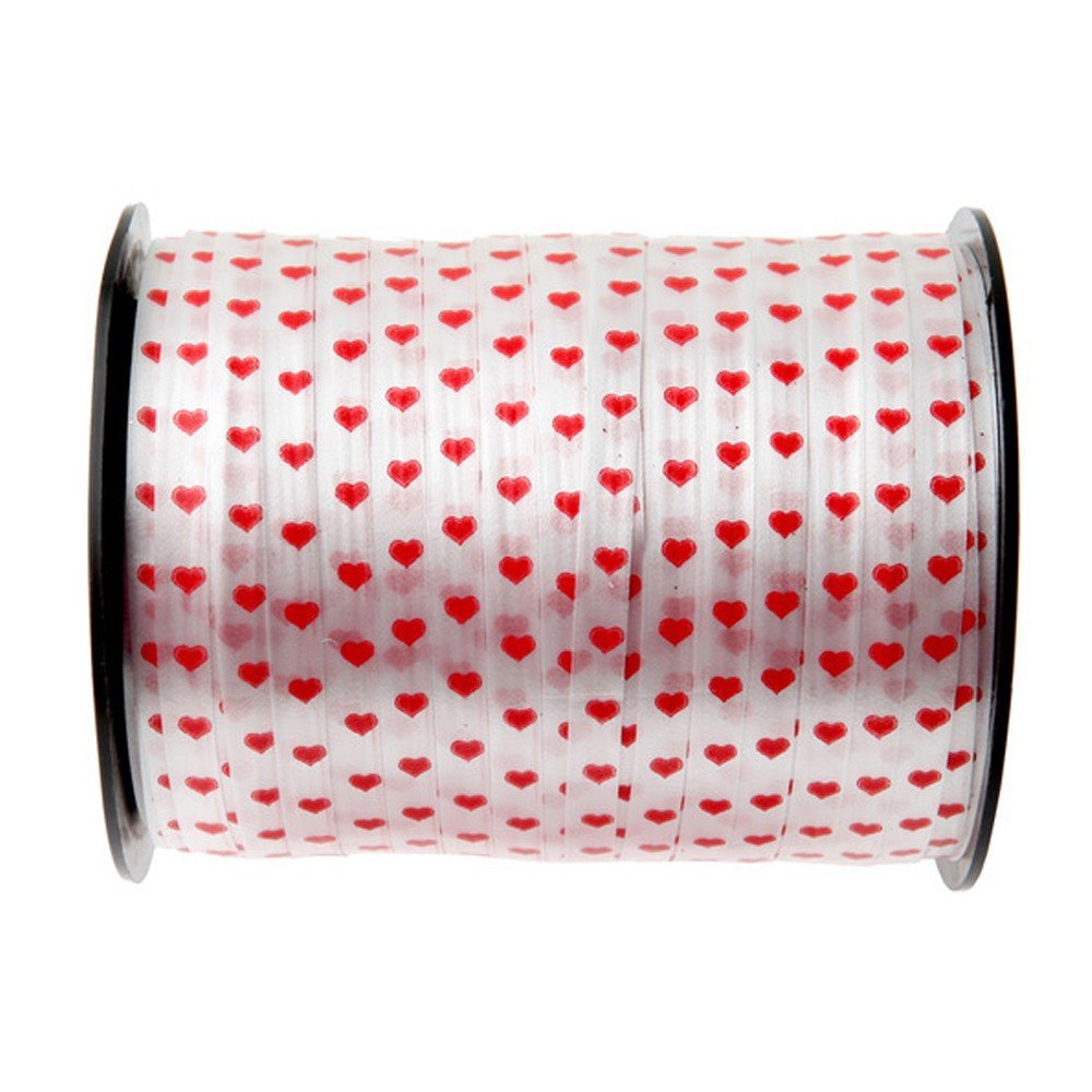 Curling Ribbon Heart 7.5 mm x 50 m White Heart Garland Heart Ribbon – 3994
