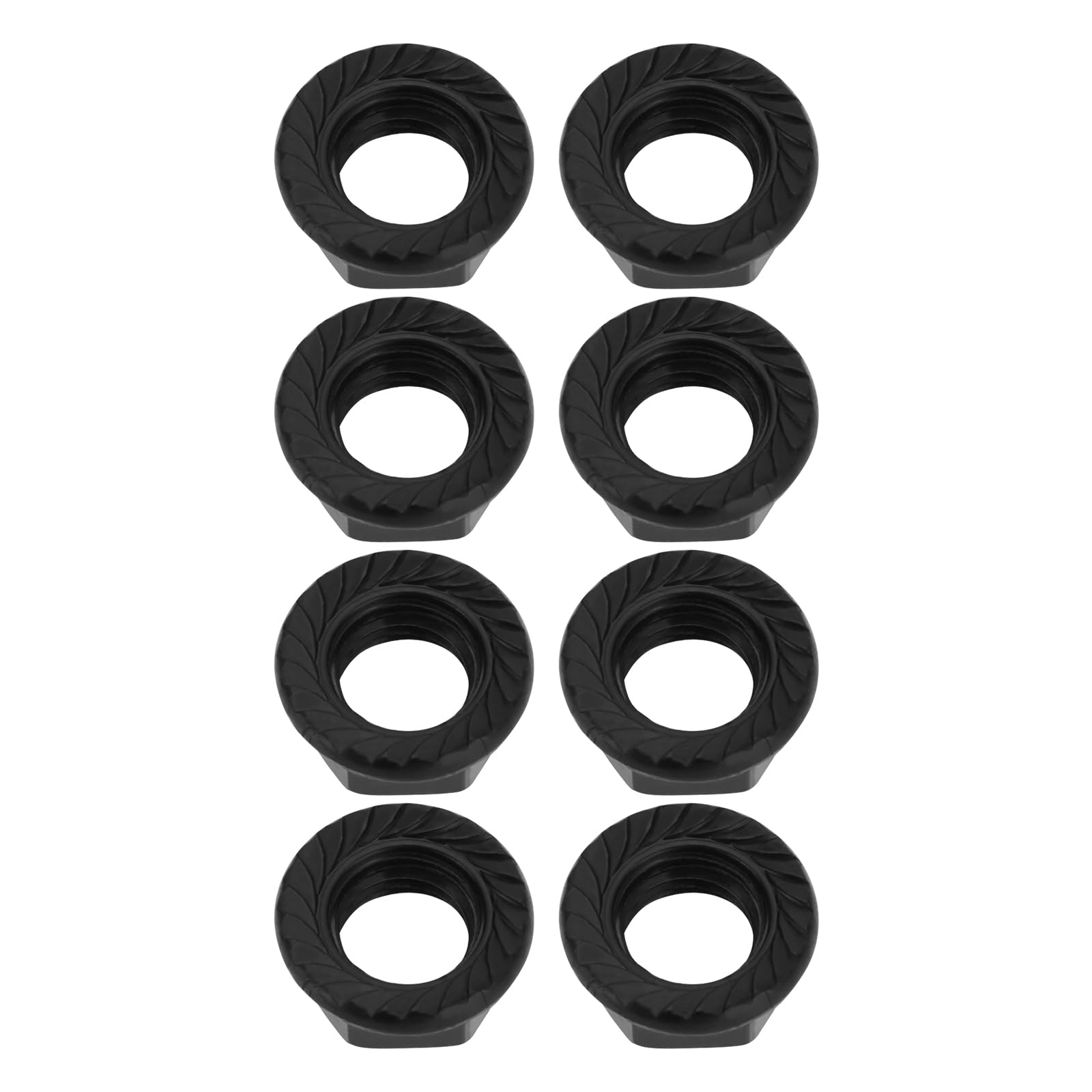 Create idea 8pcs Crank Arm Bottom Bracket Nut Crank Axle Steel Nut Hole Diameter 10mm Height 12mm Bottom Diameter 14mm for Fixing Chain Wheel Crank Group Bike Black