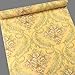 SimpleLife4U Yellow Damask Self-Adhesive Shelf Drawer Liner Moisture Proof PVC Contact Paper 45x300cm
