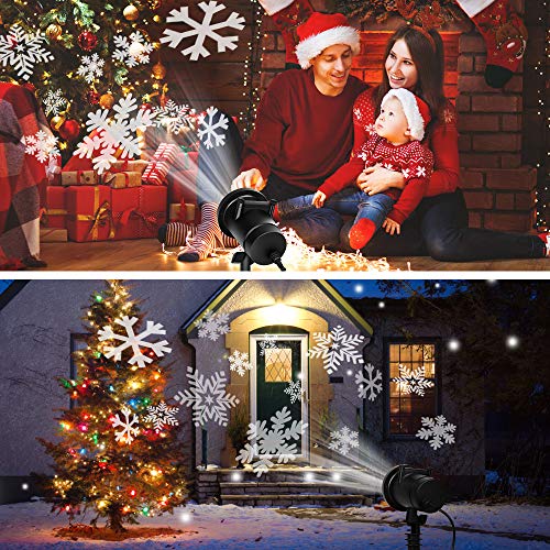 Christmas Snowflake Projector Lights - 16 Slides Decoration Projector Light Christmas Projector Lamp with Remote Control, Waterproof LED Projector Landscape Projector for Christmas Halloween Birthday - Thumbnail 5