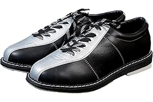 ZHENSI Men's Bowling Shoes Anti-Slip Leather Bowling Shoes Unisex Buffer Breathable