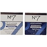 No. 7 No 7 Early Lift and Luminate Triple Action Fragrance Free Face Cream - Day and Night Bundle - 1.69 fl oz Each - Fragrance Free Day and Night Cream by No 7 - SPF 30 in Day Cream, White