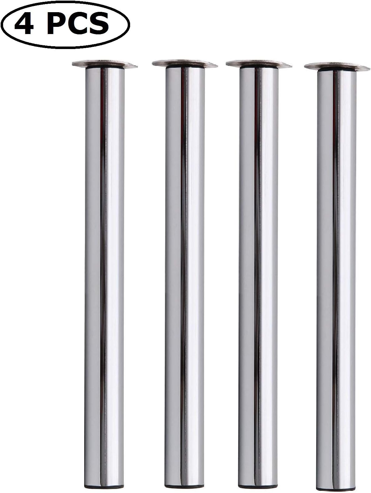 Multiware 4 x Adjustable Table Legs Height 710 mm-1100 mm Telescopic Polished Chrome Chromage