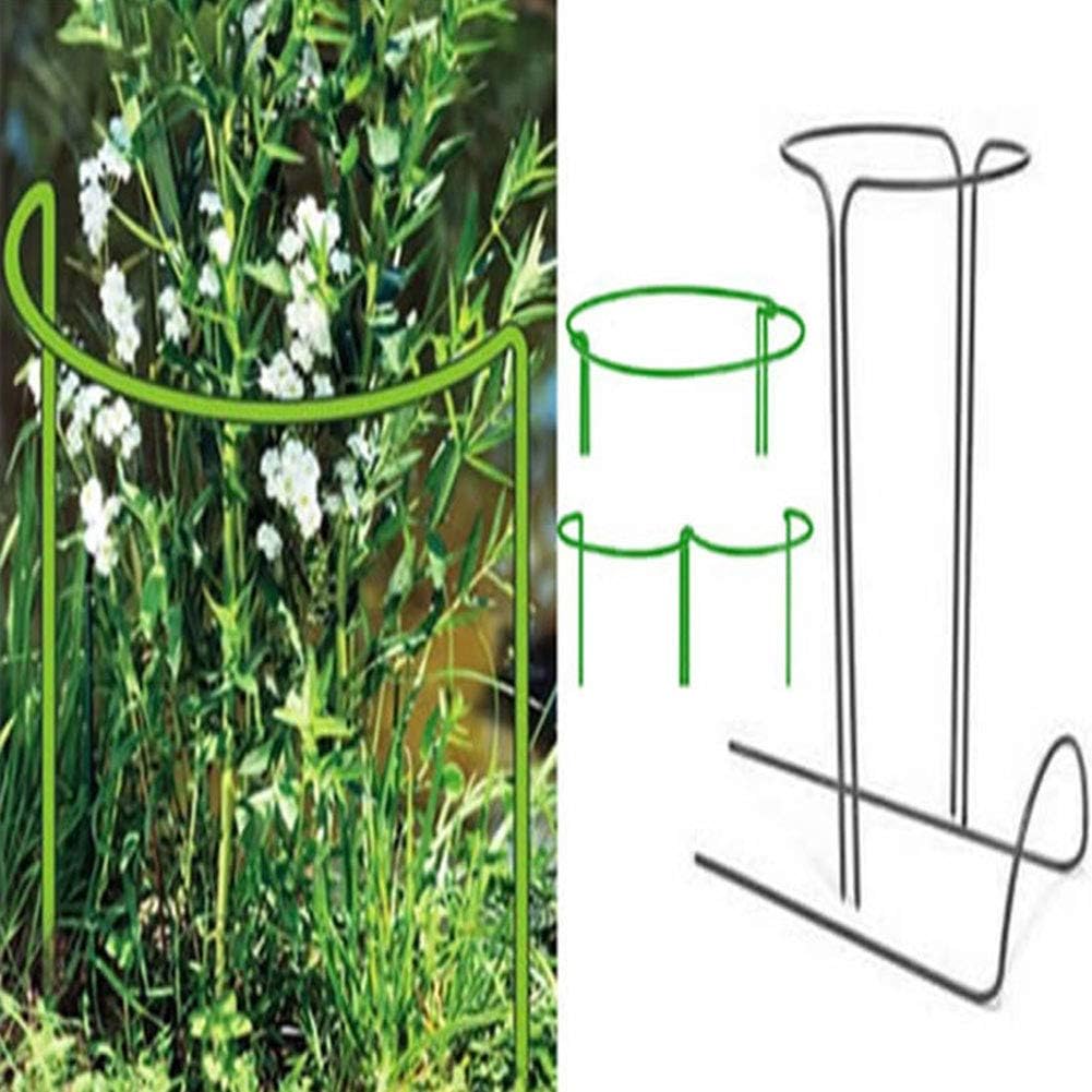 Plant Support Stakes 2pcs Professional Tool Garden Farming Ring sy Install Adjustable Morning G Home Flower Semi Circular Frame Metal