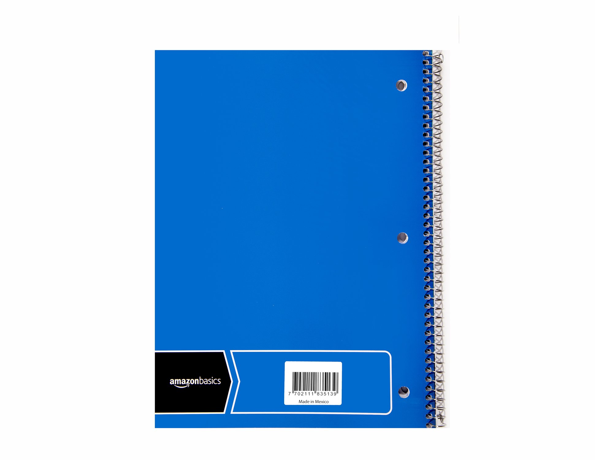 Amazon Basics Wide Ruled Wirebound Spiral Notebook, 70Sheet, 5 Pack