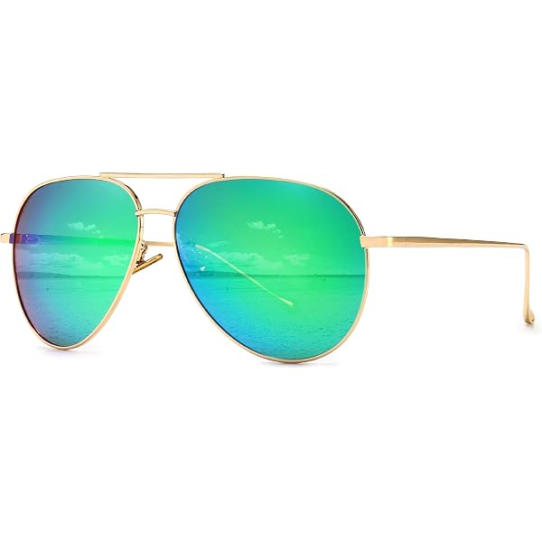 Amazon.com: Double bridge square sunglasses for men green  display picture 1