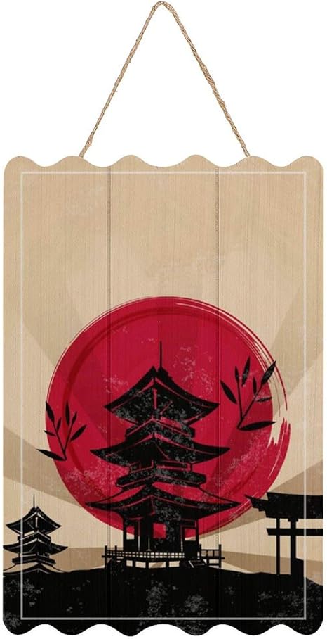 Amazon 木掛け絵画 神社 太陽 和風 タワー アートパネル 木製 装飾画 木の看板 おしゃれ 壁掛け ポスター 壁飾り 壁ポスター おしゃれ 壁アート パネル絵 モダンフレーム インテリア お風呂 オフィス バー 玄関 寝室装飾 贈り物 玄関に飾る アートフレーム ポスター