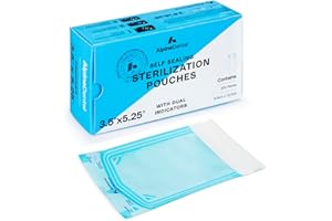 55DENTAL 200 3.5" x 5.25" Sterilization Pouch Self Sealing Autoclave Bags for Dental, Tattoo Nail Art Instruments
