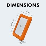 LaCie Rugged USB-C 2TB External Hard Drive USB 3.0 Drop Dust Rain Orange view 10
