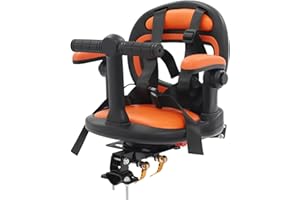 GrfceVue Child Bike Seat, Front Mount Detachable Bicycle Kids Seat 360° Rotate Kids Bike Seat Carrier with Up and Down Adjusted Armrests for Kids Aged 6 Months to 8 Years Old, 88LBS Load