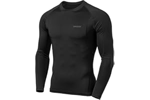 TSLA Men's UPF 50+ Compression Shirts, Cool Dry Long Sleeve Athletic Tops, Sports Baselayer Workout Shirt