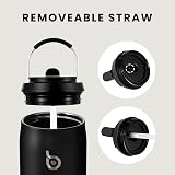 BOTTLE BOTTLE 32 oz Stainless Steel Water Bottle with Straw Lid Black view 5