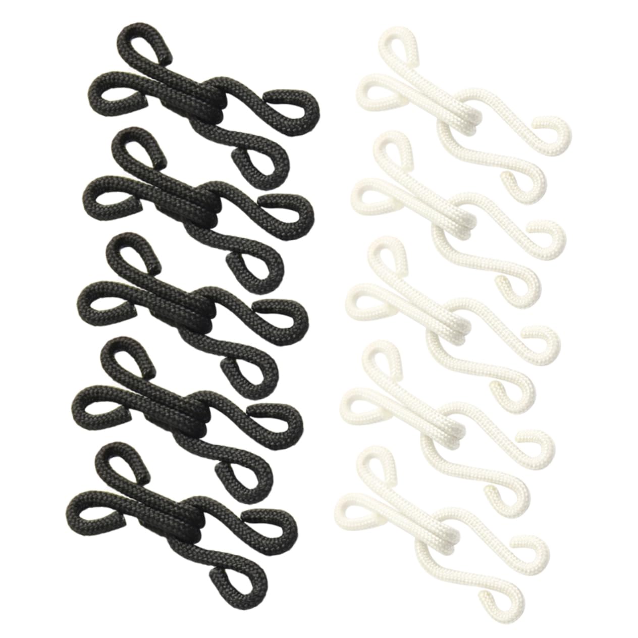 CORHAD 10 Pairs Nylon and Metal Hook and Eye Closures for Bra Clothing and Crafts Sewing Fastenings for Curtains Trousers and Skirts
