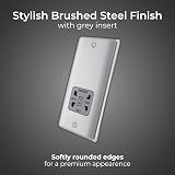 BG Electrical Dual Voltage Shaver Socket 115/240V Nexus Metal Brushed Steel view 2