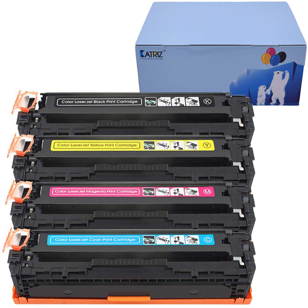 KATRIZ125A Toner Cartridge 4 Pack , Replacement for HP 125A 131A CB540A CF210A CF320A Toner Work With Pro 200 Color MFP M276nw M276n M251n M251nwCP1515N CP1525N M276 M251 Printer