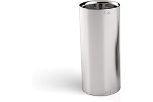 Outset Double Wall Jigger Shot Glass, Stainless Steel, 1 oz and 2 oz