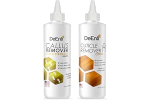 DEENTERPRISES, INC. DeEnti Nail Care Set - Lemon Scented Callus Remover & Citrus Cuticle Remover - Professional Quality Nail Care Kit, Salon Grade 8oz Bottles, Home Manicure and Pedicure Kit
