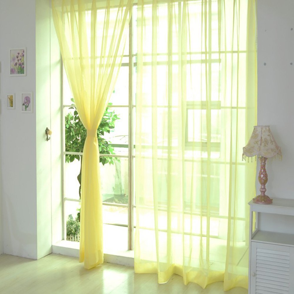 E Mumustar 1 Piece 2x1m Semi Transparent Silky Mesh Net Curtains