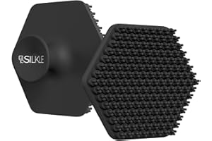 SILKLE Silicone Face Scrubber - Facial Brush for Deep Cleansing and Gentle Exfoliation, Soft Silicone Scrubber with Anti-Slip Handle for All Skin Types, Face Exfoliator for Men & Women - Black