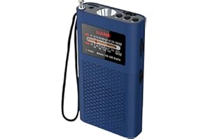 LIJIANI Portable Pocket AM FM Transistor Radio Card Playback Powerful Flashlight Powered by 1500mah Battery (Included),Ultra-Long Antenna Best Reception